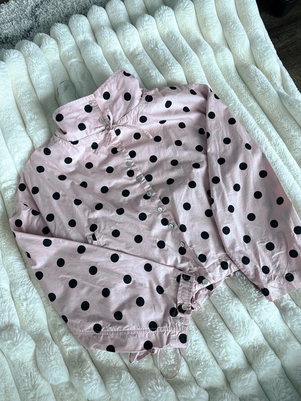 Zara Pink Polka Dot Tie-Neck Jacket - Picture 2 of 9